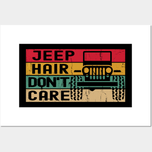 Jeep Hair Don't Care Vintage Jeep Retro Color Jeep Jeeps Lover Posters and Art